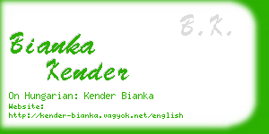 bianka kender business card